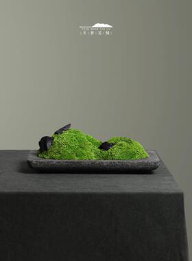 风天绿MJX新苔中国大理观石永恒苔微景售楼处酒店入口茶室装饰