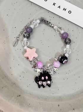 多巴胺手链女夏日热款粉色系潮流甜美可爱猫咪手饰送闺蜜礼物