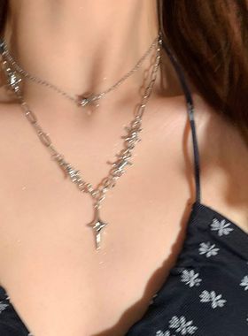 芒星双层轻奢嘻哈女毛衣链