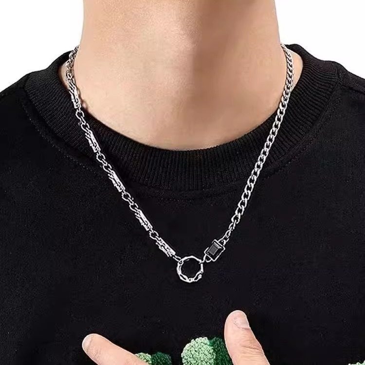 Wang Jiaer's same necklace men's trendy high-end autumn and winter irregular necklace men's sweater sweater chain accessories