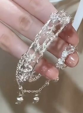 「靡靡之音」新中式镂空手镯铃铛链条戒指2024新款高级感轻奢指环