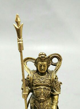 古玩铜器收藏,二郎神铜人小像,形制端正,造型精美包浆厚重