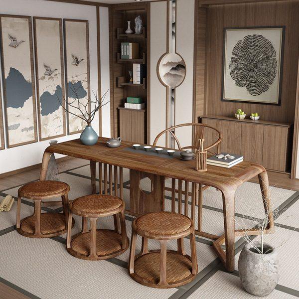 原木胡桃木茶桌现代新中式禅意家用实木泡茶桌椅茶台功夫阳台茶几,淘宝优惠券,粉丝福利购,淘宝优惠卷