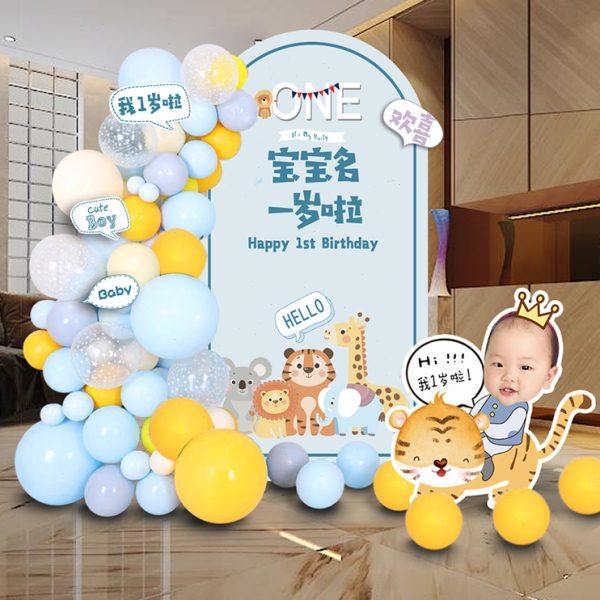 宝宝周岁生日布置背景板气球装饰百日宴kt板满月男孩女孩动物森系,淘宝优惠券,粉丝福利购,淘宝优惠卷