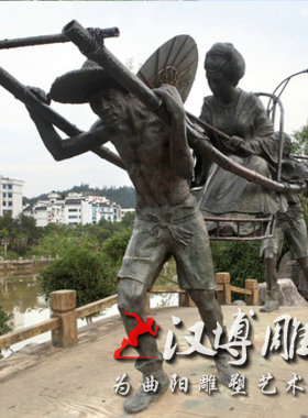 玻璃钢仿铜人物雕塑商业步行街民俗娶亲主题雕塑铜雕人物可定制做