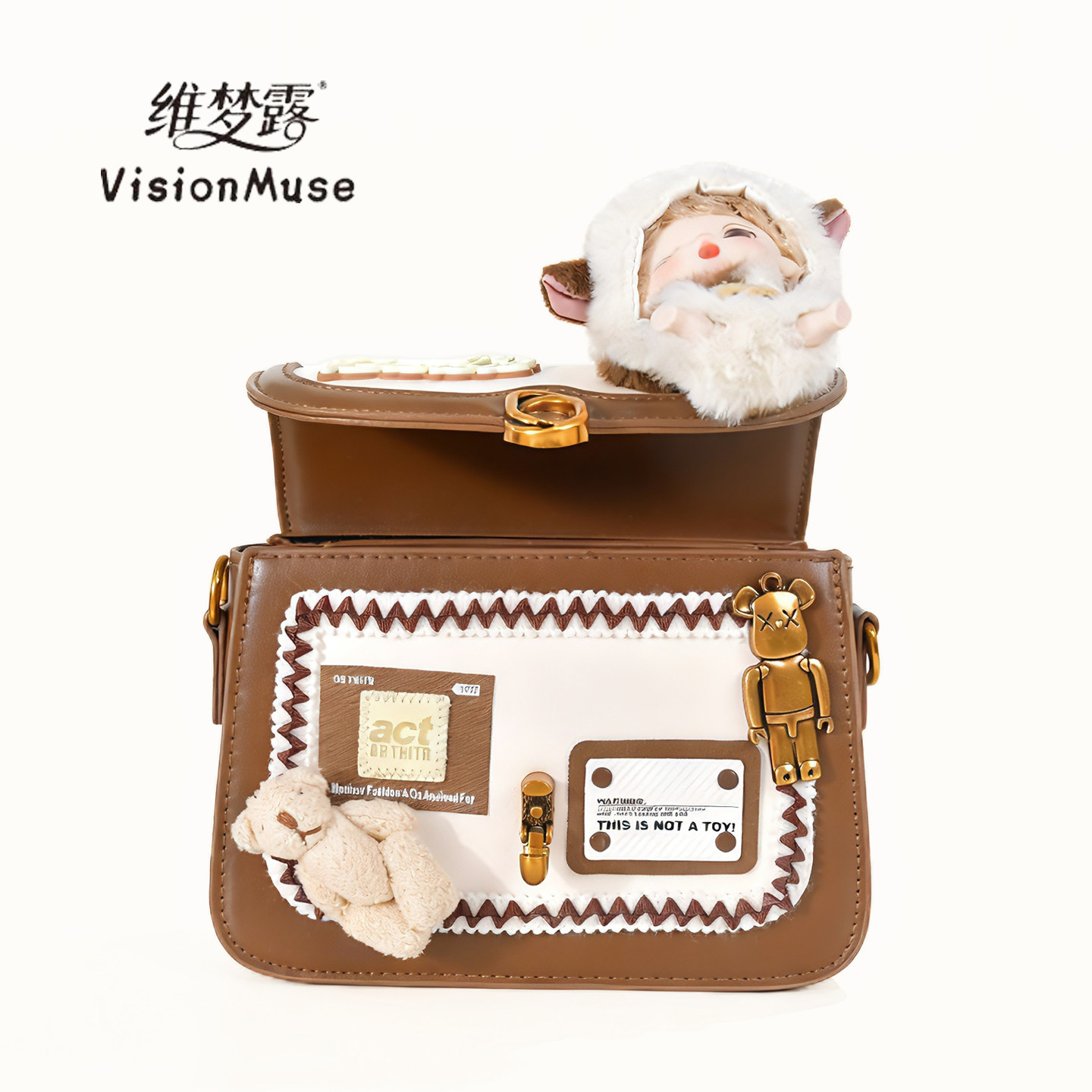 维梦露原创新款单肩斜跨包小众可爱稀奇古怪通勤礼物小方包包女生,淘宝优惠券,粉丝福利购,淘宝优惠卷