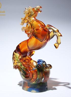 琉璃工艺品客厅马摆件马到成功办公室装饰品高档男士开业升职礼物