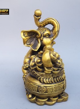 铜聚宝盆象铜大象金钱福字妙音铜工艺品摆件定做铜器
