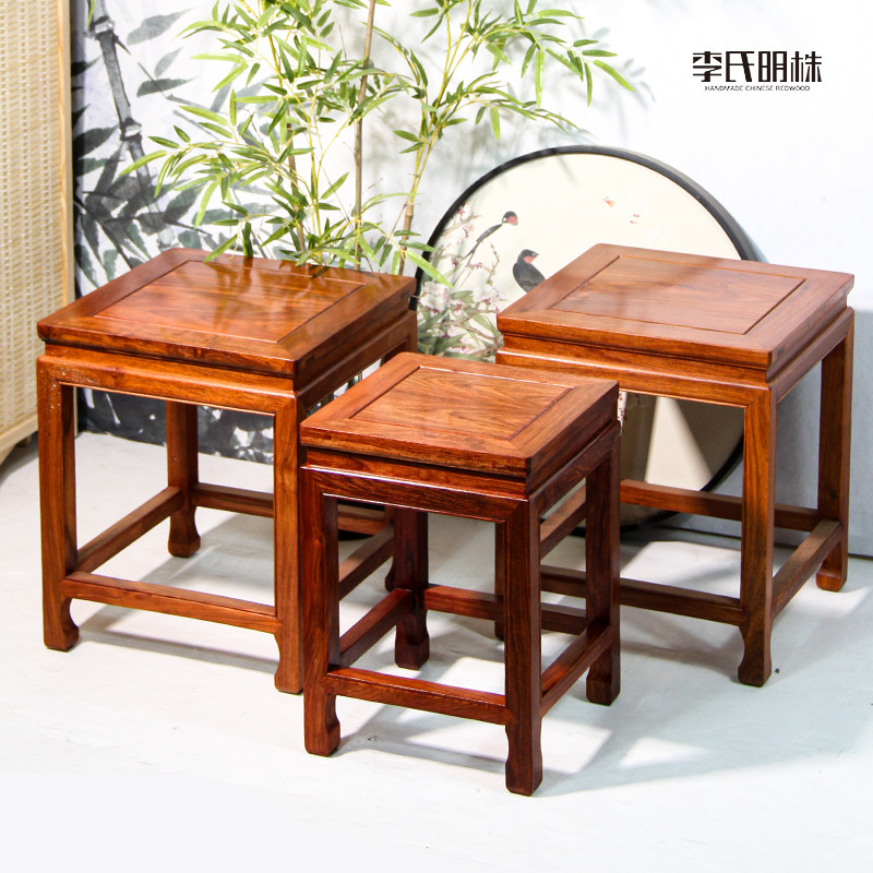 红木花梨刺猬紫檀餐凳实木化妆椅古筝凳中式洗脚凳换鞋凳四方凳,淘宝优惠券,粉丝福利购,淘宝优惠卷