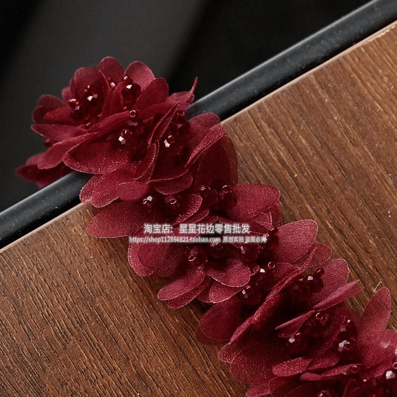 一条1.4米长 宽5cm高档立体水晶花瓣花边辅料DIY手工穿珠装饰辅料,淘宝优惠券,粉丝福利购,淘宝优惠卷