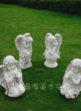 现代欧式别墅庭院园林景区雕塑工艺品摆设家居新房装饰品天使摆件