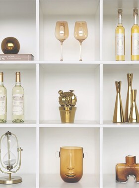 现代样板间简约酒柜家居软装饰品沙漏酒具套装玻璃陶瓷摆件ZH3427