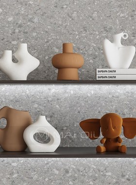 高级感侘寂风艺术抽象小众装饰品摆件中古小户型软装酒柜陈设摆设