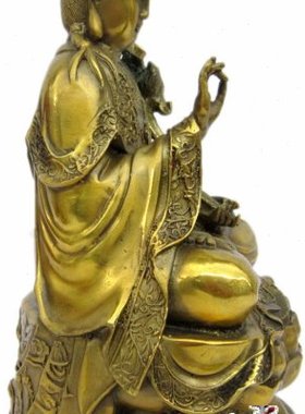 纯铜大势至菩萨神像阿弥陀佛生肖属马守护神信众供奉家居饰品