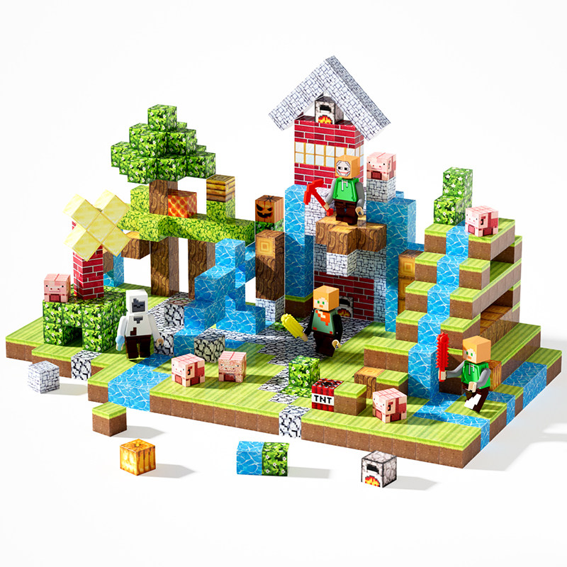 我的世界磁力方块积木全套正版儿童益智拼装磁吸铁小玩具男孩拼图