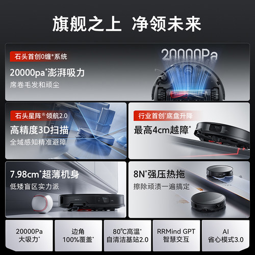 【保价618】石头扫地机器人g30 SPro/Space全自动智能清洁扫拖地 - 图0
