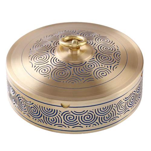 黄铜烟灰缸带盖家用客厅防飞灰办公室大气简约密封创意个性潮流缸 - 图3