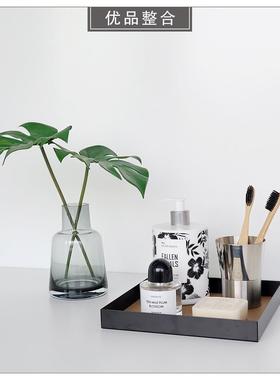 样板房卫生间简约家居软装饰品仿真花托盘香薰香皂桌面摆件ZH3249