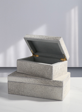 简约现代创意首饰盒编织纹托盘摆件样板间酒店卧室客厅桌面装饰品