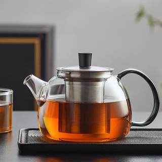 Glass teapot, high temperature resistance, large capacity, heat-resistant teapot, household kettle, tea set, single pot