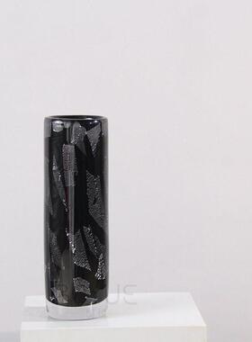 新中式简约风黑色银箔琉璃花售楼处样板间玄关吧台茶室软装饰品