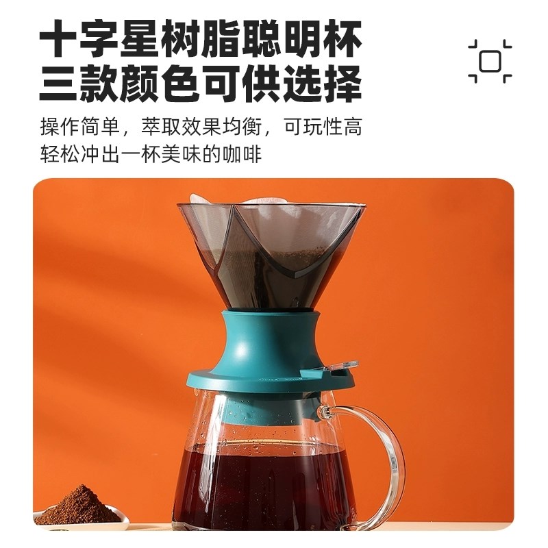 HARIO十字星02号树脂聪明杯V60手冲咖啡滤杯无限滤杯咖啡杯SSDM - 图0