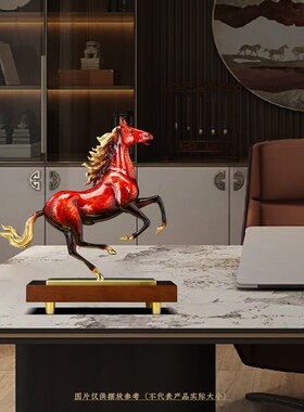 马到成功铜马摆件大漆工艺办公室装饰领导高档公司乔迁开 业