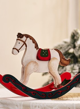 圣诞节装饰品摇摇木马摆件橱窗场景布置房间氛围节日礼物礼品