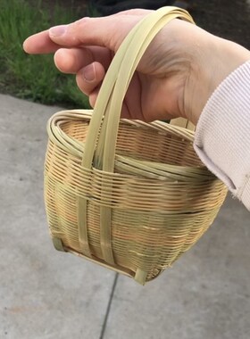 竹编花器儿童提篮小拎篮花篮w草莓篮子幼儿园跳舞篮子表演道具竹