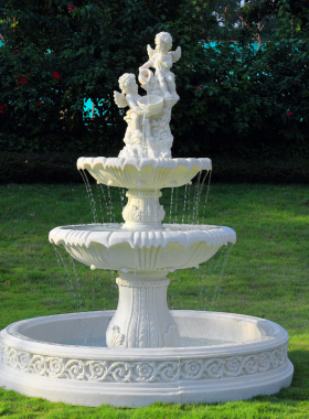 大型欧式流水喷泉庭院鱼池水景观户外花园落地装饰品室内摆件婚庆