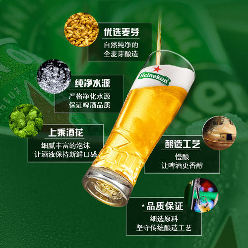 喜力啤酒经典500ml大罐装精酿原浆全麦酿造官方正品新品尝鲜畅饮 - 图2