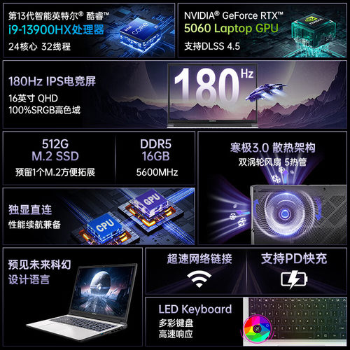 【国家补贴15%】Colorful/七彩虹隐星P16Pro 2026款i9 13900HX 5060大屏游戏笔记本电脑2.5K超清电竞 - 图0