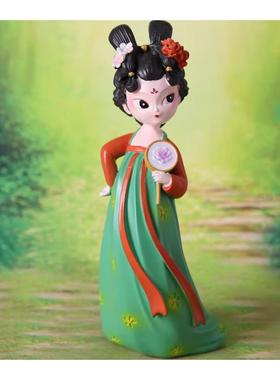 唐朝夜宴仕女摆件树脂古风汉服女孩公仔家居客厅电视柜桌面装饰品