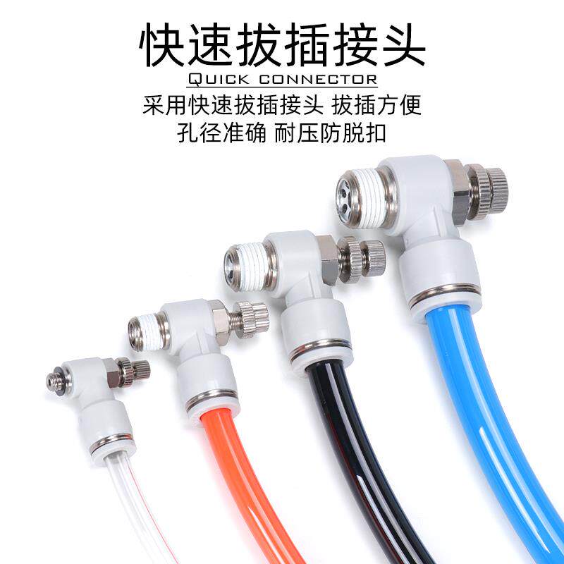 亚德客气动调速 阀可调节气管接头气缸节流阀A/PSL4 6 8-M5/01/02 - 图1