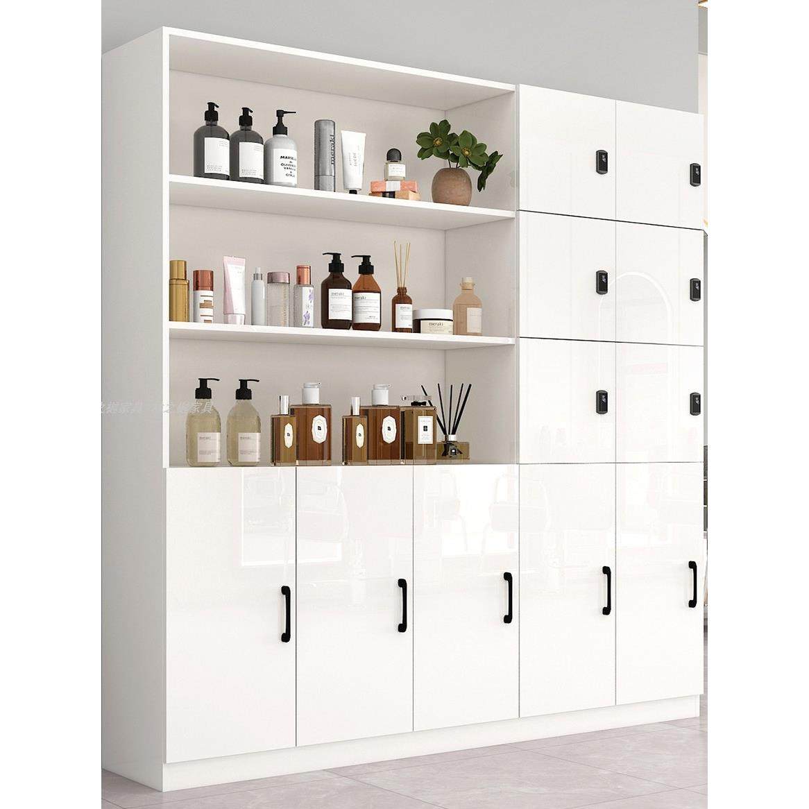 定制多功能毛巾柜理发店产品展示柜美容院存包柜护肤品产品柜带锁,淘宝优惠券,粉丝福利购,淘宝优惠卷