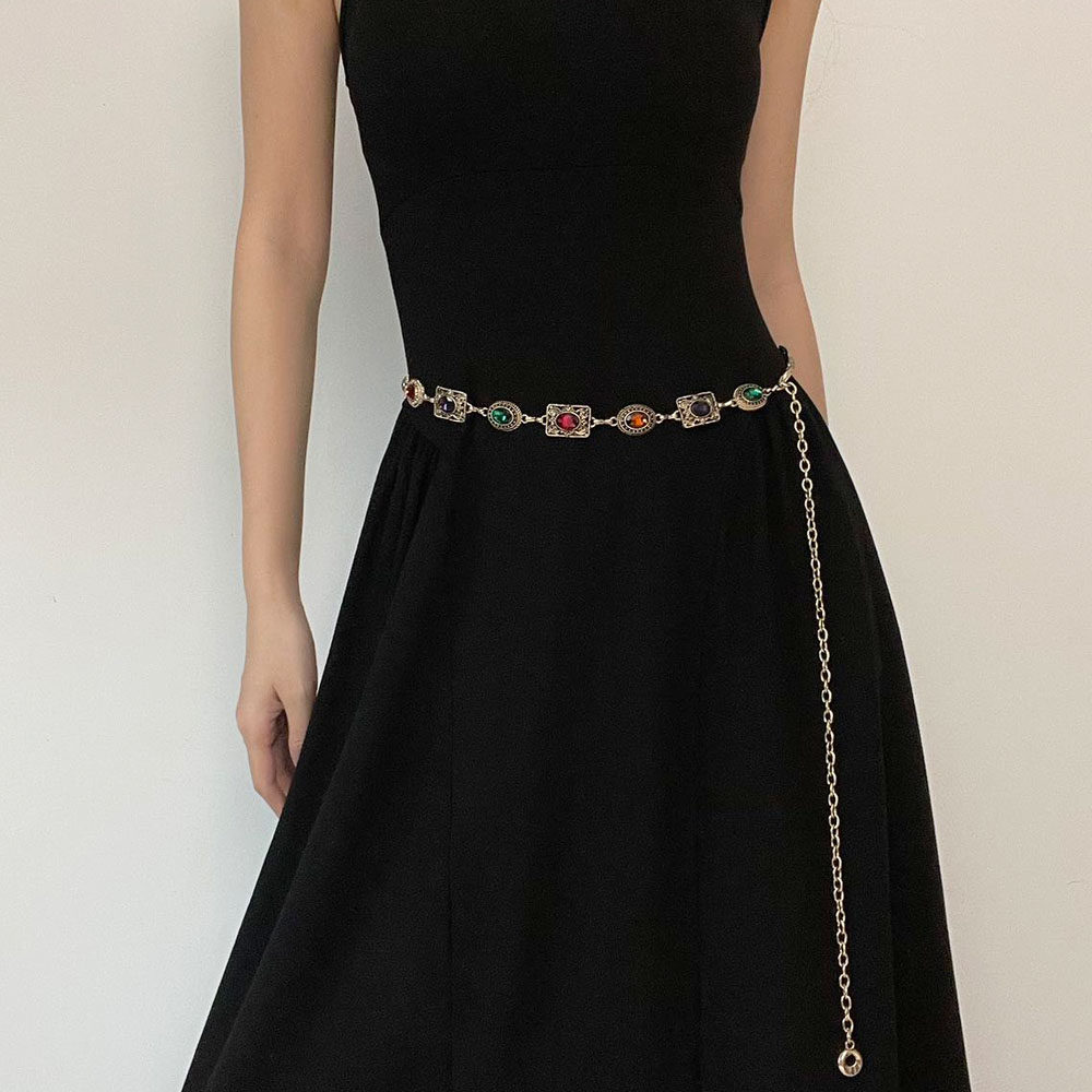 波西米亚金属宝石腰链女复古民族风搭配裙子细腰带辣妹高级感配饰,淘宝优惠券,粉丝福利购,淘宝优惠卷