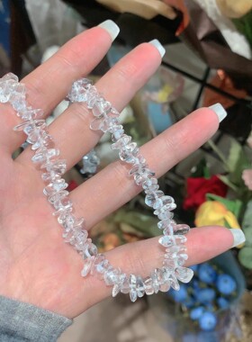 不规则碎冰天然水晶异形锁骨项链