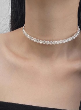 轻奢高级感多层镶钻超闪项圈项链