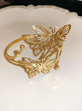 欧美金属冷淡风蝴蝶开口臂环手镯