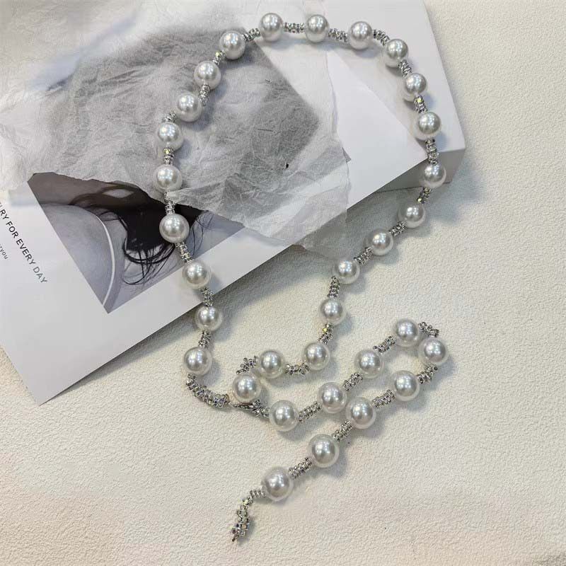 法式甜美优雅金属镶钻珍珠腰链女小香风百搭连衣裙链条细腰带腰饰,淘宝优惠券,粉丝福利购,淘宝优惠卷