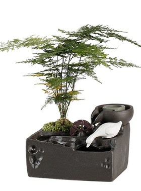 时来运转流水生财摆件办公室桌面假山喷泉景客厅招财乔迁开业礼品