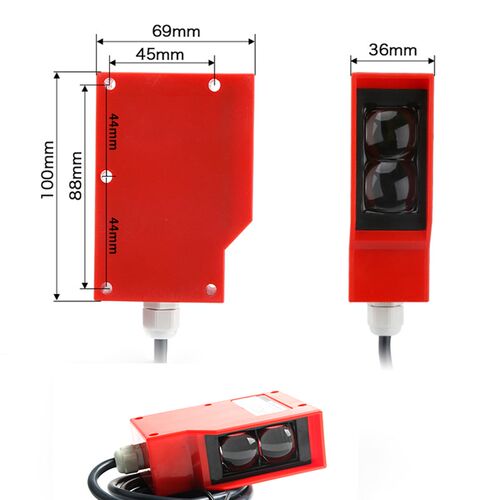 红外线反射式光电开关E3K-R20M1工程洗车轮机感U应镜面反射感测器 - 图2