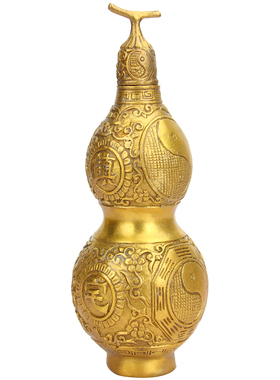 铜葫芦摆件  开盖铜葫芦八卦摆设