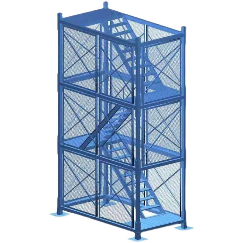 高空脚手架铁路地铁路桥施工爬梯Z型框架式基坑安全梯笼马道加厚 - 图3