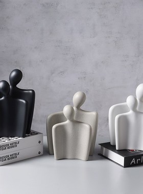 现代简约抽象人物摆件家居饰品情侣客厅玄关新婚礼物乔迁新居礼品