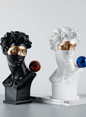 大卫雕塑摆件玻璃钢抽象人物别墅会所酒店大堂落地艺术装饰品雕像