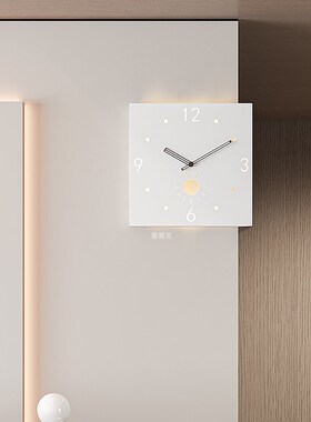 2024新款现代简约客厅拐角双面挂钟家用转角时钟餐厅钟表挂墙挂表