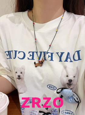 ZRZO咖色腊肠犬编绳项链