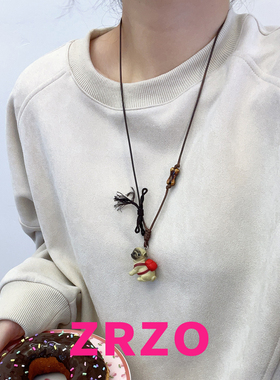 ZRZO可爱立体沙皮狗长项链