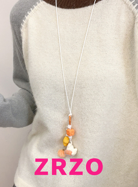 多巴胺星星小兔毛球项链